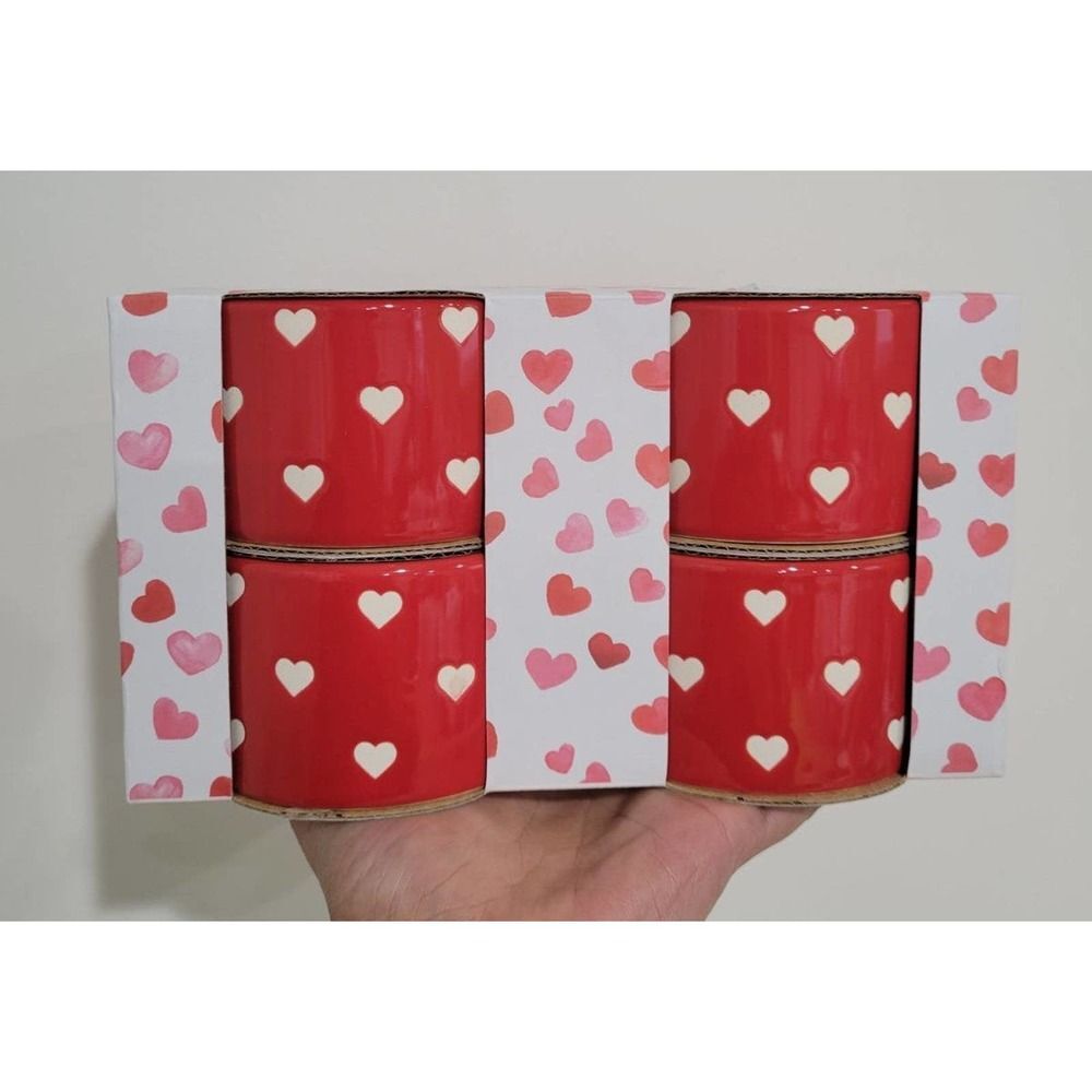 The Bakeshop valentine 3d heart printed ramekin bowl set of four